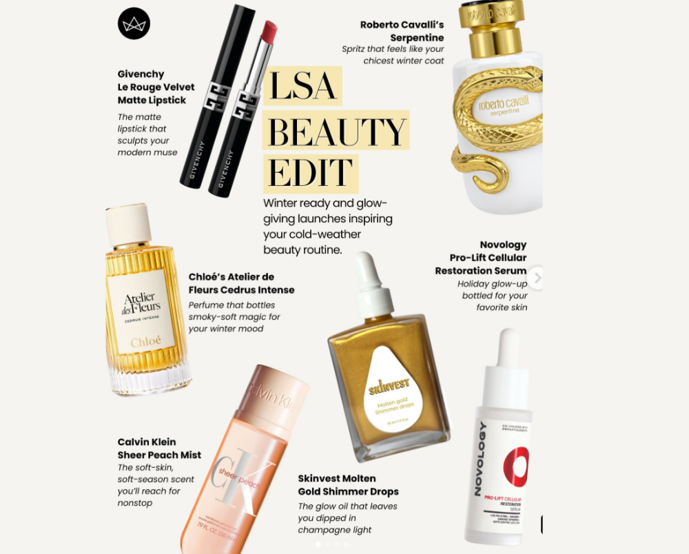 Endorses Novology products as game-changing skin refreshers to completely reverse dullness caused by cold weather shifts.